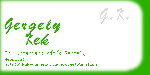 gergely kek business card